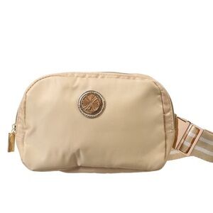 Lilly Pulitzer Cream Crossbody Belt Bag with Striped Strap